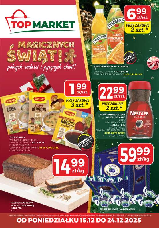 Top Market - gazetka promocyjna Gazetka od poniedziałku 15.12 do środy 24.12