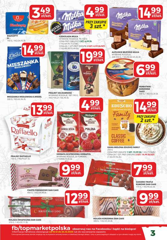 Top Market - gazetka promocyjna Gazetka od poniedziałku 15.12 do środy 24.12 - strona 3