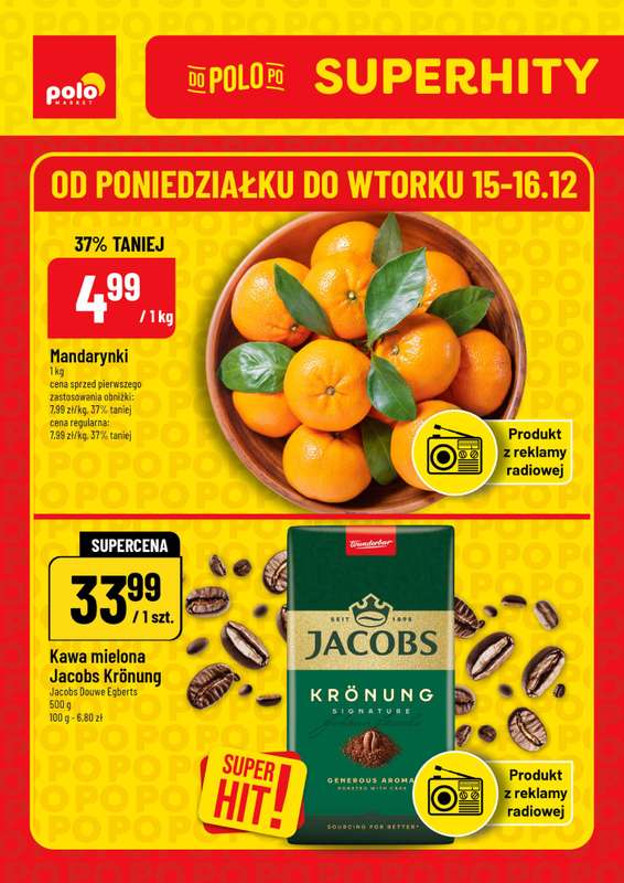 POLOmarket - gazetka promocyjna Super hity od poniedziałku 15.12 do wtorku 16.12