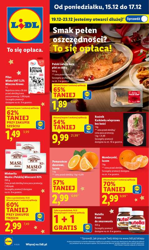 Lidl - gazetka promocyjna Oferta od poniedziałku od poniedziałku 15.12 do środy 17.12