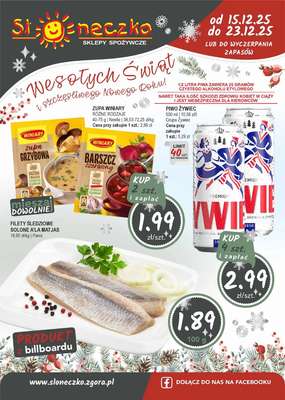 Słoneczko - gazetka promocyjna Gazetka od poniedziałku 15.12 do wtorku 23.12