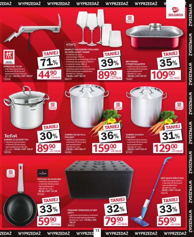 Selgros - gazetka promocyjna Katalog Świąteczna Wyprzedaż od czwartku 18.12 do środy 31.12 - strona 13