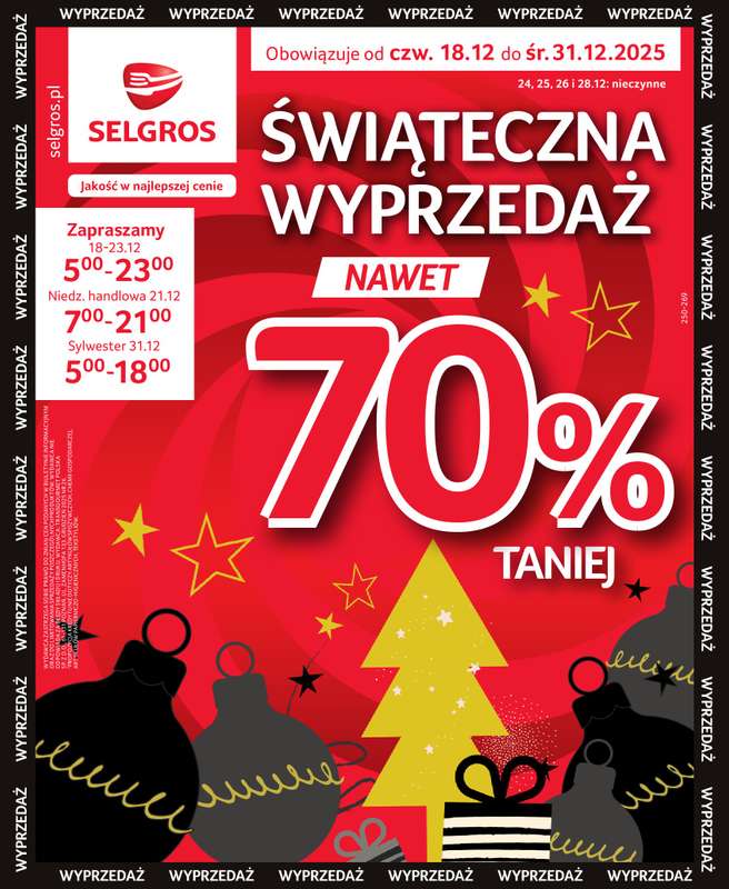 Selgros - gazetka promocyjna Katalog Świąteczna Wyprzedaż od czwartku 18.12 do środy 31.12