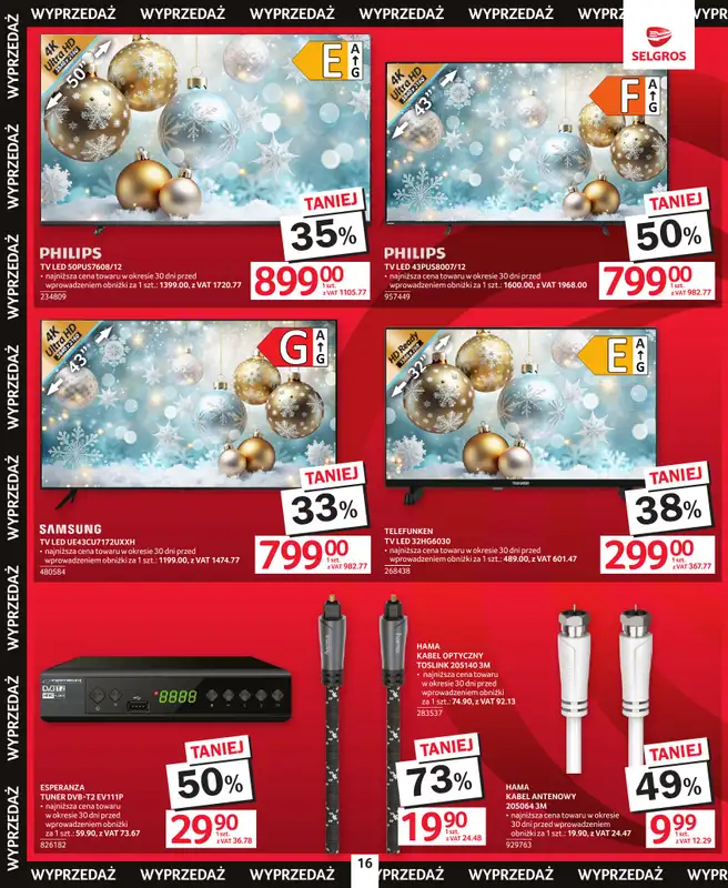 Selgros - gazetka promocyjna Katalog Świąteczna Wyprzedaż od czwartku 18.12 do środy 31.12 - strona 16