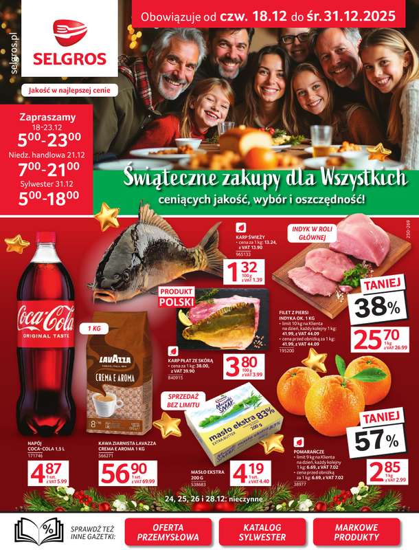 Selgros - gazetka promocyjna Oferta spożywcza od czwartku 18.12 do środy 31.12