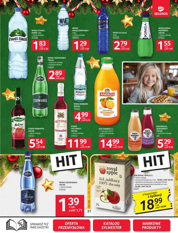 Selgros - gazetka promocyjna Oferta spożywcza od czwartku 18.12 do środy 31.12 - strona 21