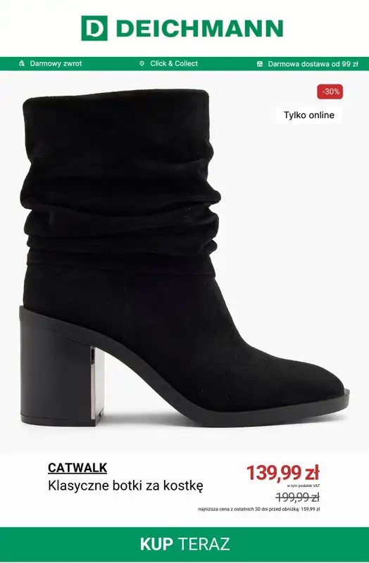 Deichmann - gazetka promocyjna Botki na obcasie do -50% od poniedziałku 15.12  - strona 7