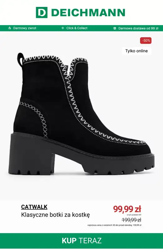 Deichmann - gazetka promocyjna Botki na obcasie do -50% od poniedziałku 15.12  - strona 10