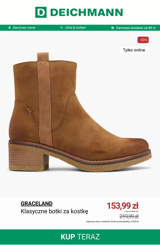 Deichmann - gazetka promocyjna Botki na obcasie do -50% od poniedziałku 15.12  - strona 5