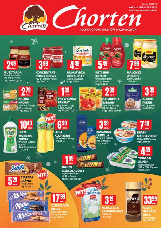 Chorten - gazetka promocyjna Gazetka Małopolska, Śląsk, Podkarpacie, Opolskie Minimarket od czwartku 18.12 do niedzieli 28.12