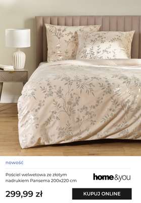 Pościel welwetowa ze złotym nadrukiem Pansema 200x220 cm