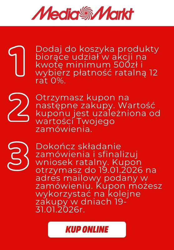 Media Markt - gazetka promocyjna Kupon do -1000 zł przy zakupach na raty! od poniedziałku 15.12 do wtorku 23.12 - strona 2