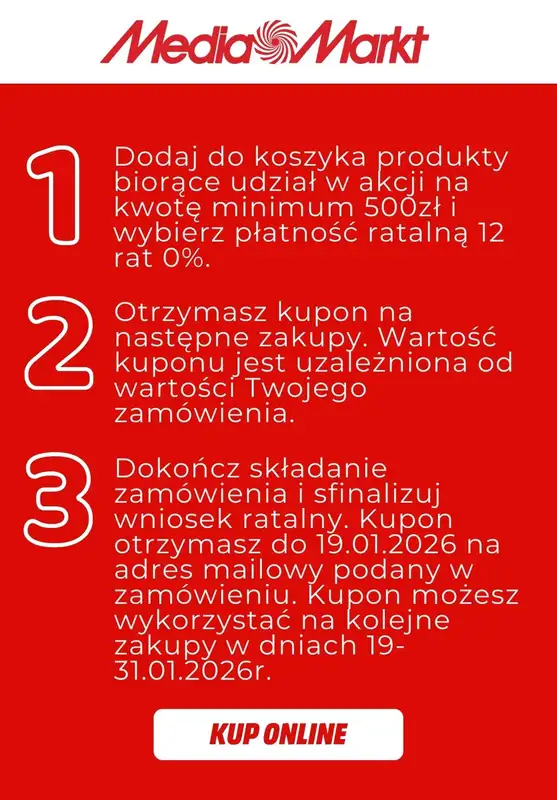 Media Markt - gazetka promocyjna Kupon do -1000 zł przy zakupach na raty!   - strona 2