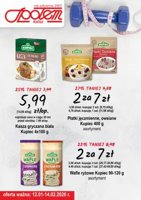 Społem - Blisko i Korzystnie - gazetka promocyjna Plakat promocyjny PSS Kalisz od poniedziałku 12.01 do soboty 14.02