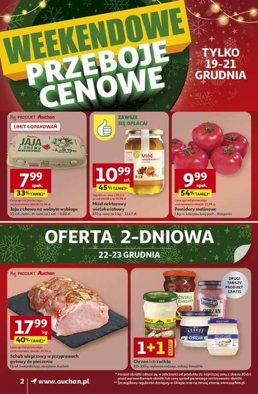 Auchan - gazetka promocyjna Gazetka Święta jak babcię kocham Supermarket Auchan od czwartku 18.12 do wtorku 23.12 - strona 2