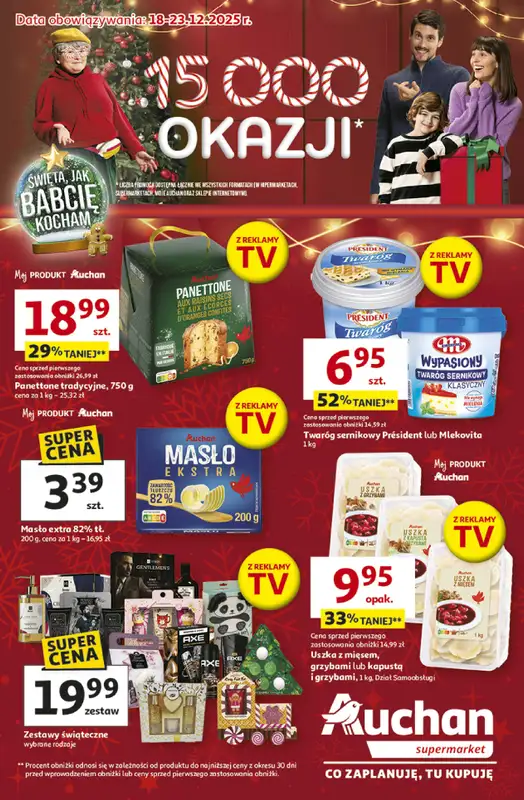 Auchan - gazetka promocyjna Gazetka Święta jak babcię kocham Supermarket Auchan  