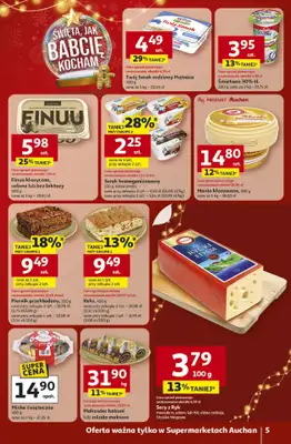 Auchan - gazetka promocyjna Gazetka Święta jak babcię kocham Supermarket Auchan od czwartku 18.12 do wtorku 23.12 - strona 5