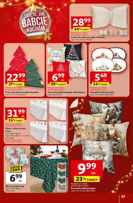Auchan - gazetka promocyjna Gazetka Święta jak babcię kocham Hipermarket Auchan od czwartku 18.12 do wtorku 23.12 - strona 33