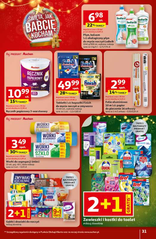 Auchan - gazetka promocyjna Gazetka Święta jak babcię kocham Hipermarket Auchan od czwartku 18.12 do wtorku 23.12 - strona 31