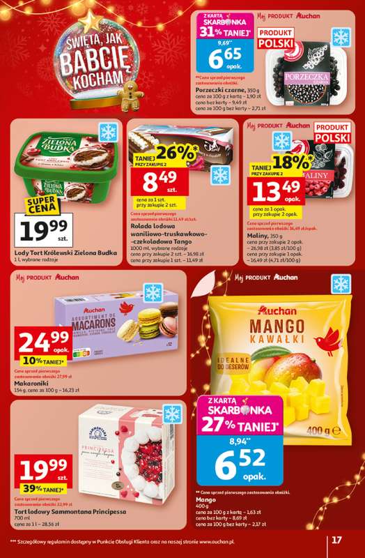 Auchan - gazetka promocyjna Gazetka Święta jak babcię kocham Hipermarket Auchan od czwartku 18.12 do wtorku 23.12 - strona 17