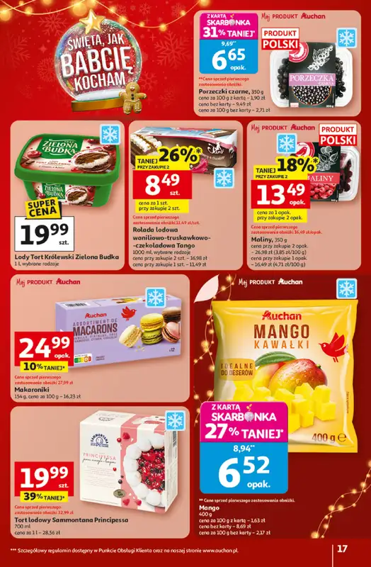 Auchan - gazetka promocyjna Gazetka Święta jak babcię kocham Hipermarket Auchan od czwartku 18.12 do wtorku 23.12 - strona 17