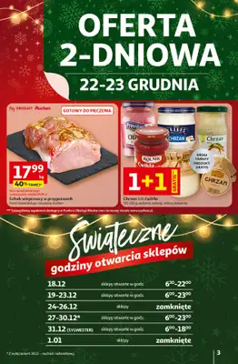 Auchan - gazetka promocyjna Gazetka Święta jak babcię kocham Hipermarket Auchan od czwartku 18.12 do wtorku 23.12 - strona 3