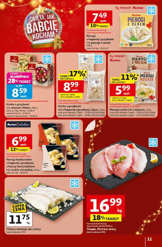 Auchan - gazetka promocyjna Gazetka Święta jak babcię kocham Hipermarket Auchan od czwartku 18.12 do wtorku 23.12 - strona 11