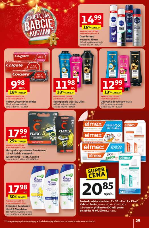Auchan - gazetka promocyjna Gazetka Święta jak babcię kocham Hipermarket Auchan od czwartku 18.12 do wtorku 23.12 - strona 29