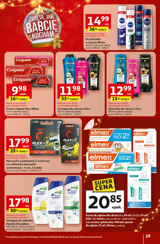 Auchan - gazetka promocyjna Gazetka Święta jak babcię kocham Hipermarket Auchan od czwartku 18.12 do wtorku 23.12 - strona 29