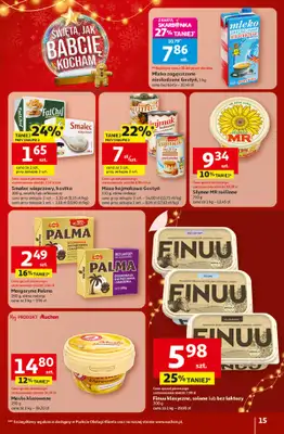 Auchan - gazetka promocyjna Gazetka Święta jak babcię kocham Hipermarket Auchan od czwartku 18.12 do wtorku 23.12 - strona 15