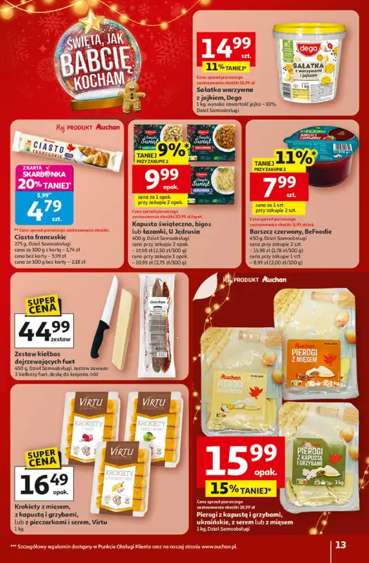 Auchan - gazetka promocyjna Gazetka Święta jak babcię kocham Hipermarket Auchan od czwartku 18.12 do wtorku 23.12 - strona 13