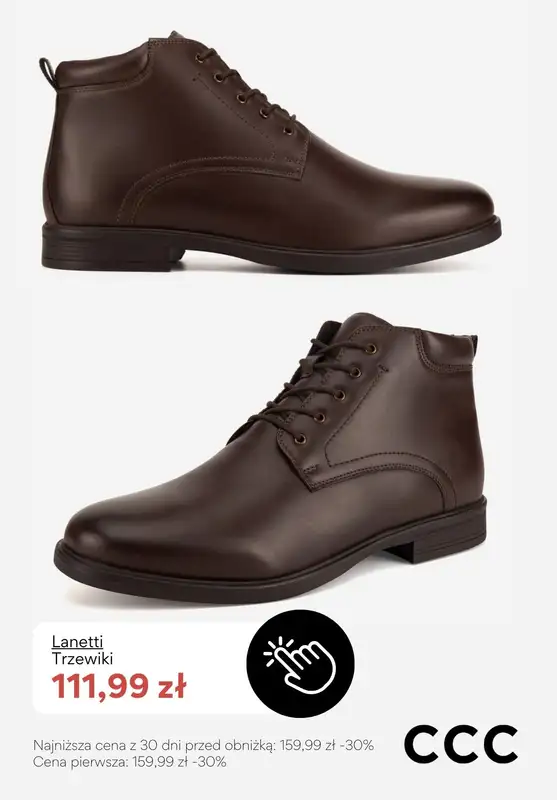 CCC - gazetka promocyjna Wyprzedaż - obuwie męskie od wtorku 16.12  - strona 7