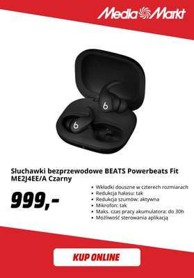 Słuchawki bezprzewodowe BEATS Powerbeats Fit ME2J4EE/A Czarny