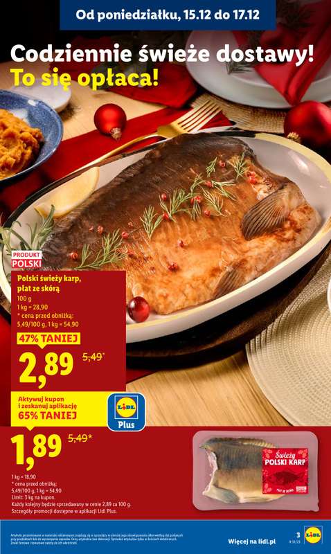 Lidl - gazetka promocyjna Oferta od poniedziałku od poniedziałku 15.12 do środy 17.12 - strona 3