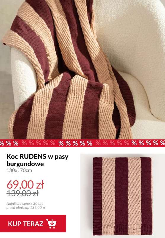 Homla - gazetka promocyjna SALE: tekstylia sypialniane od wtorku 16.12 do poniedziałku 22.12 - strona 5