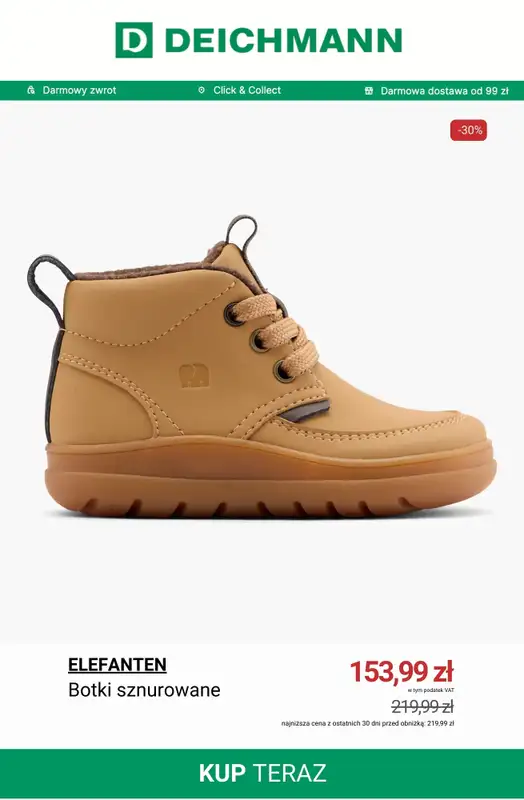 Deichmann - gazetka promocyjna Buty dziecięce do -50% od wtorku 16.12  - strona 10