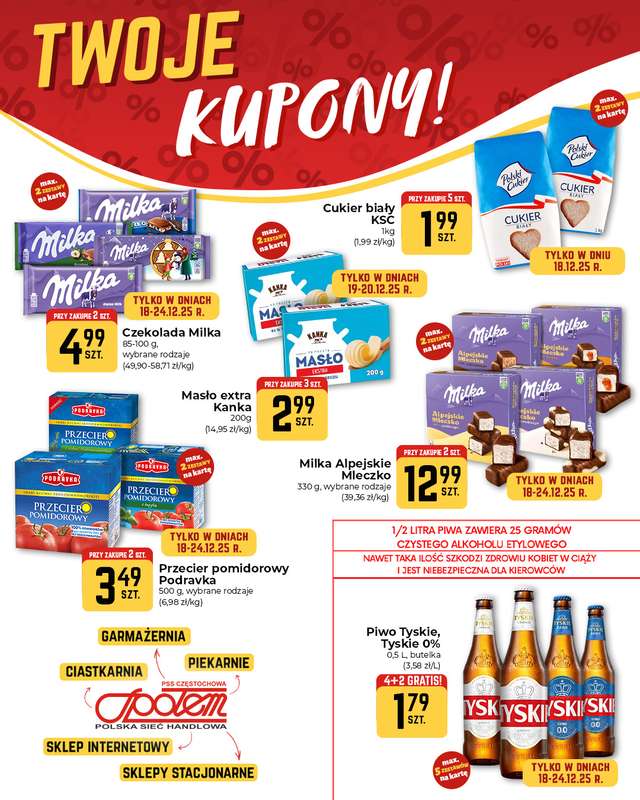 Społem Częstochowa - gazetka promocyjna Z aplikacją lub kartą jeszcze taniej! od czwartku 18.12 do środy 24.12 - strona 2