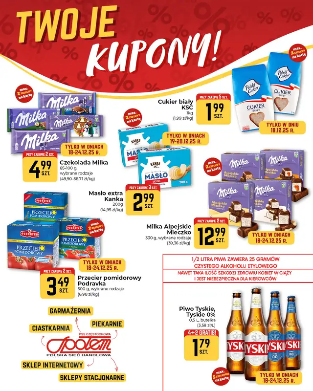 Społem Częstochowa - gazetka promocyjna Z aplikacją lub kartą jeszcze taniej! od czwartku 18.12 do środy 24.12 - strona 2