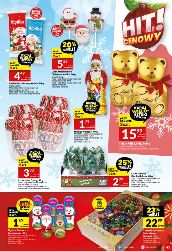 Twój Market - gazetka promocyjna Gazetka od środy 17.12 do soboty 27.12 - strona 43