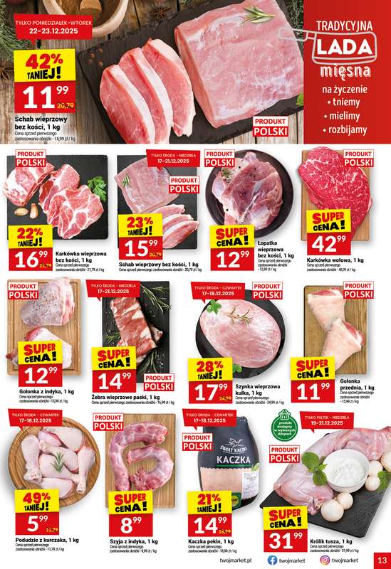 Twój Market - gazetka promocyjna Gazetka od środy 17.12 do soboty 27.12 - strona 13