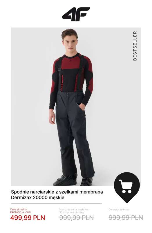 4F - gazetka promocyjna Kolekcja narciarska w promocji – sprawdź okazje! od wtorku 16.12  - strona 12