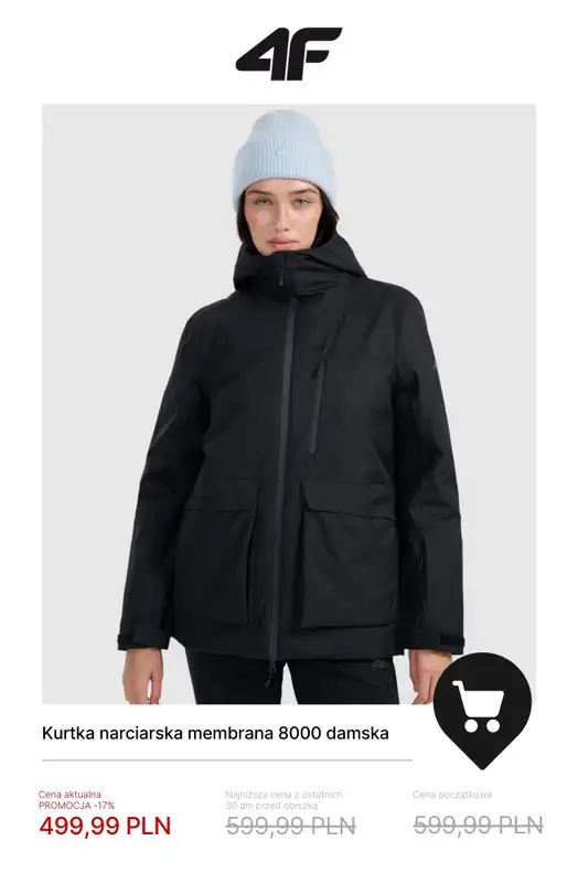 4F - gazetka promocyjna Kolekcja narciarska w promocji – sprawdź okazje! od wtorku 16.12  - strona 8