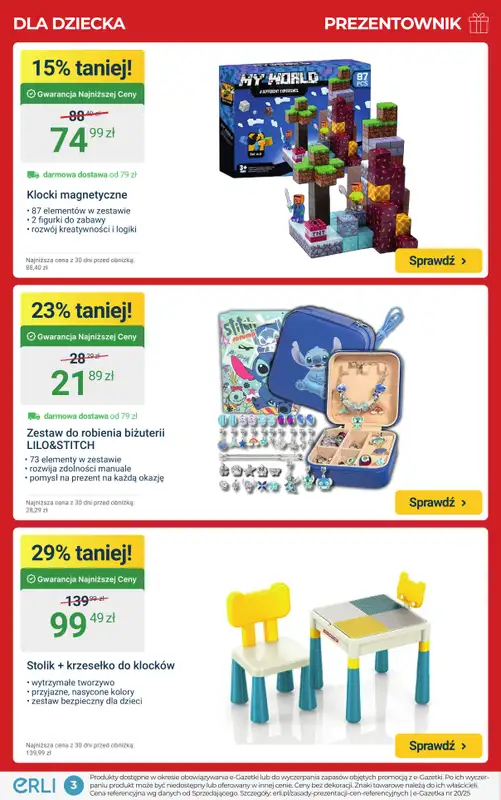 ERLI - gazetka promocyjna PREZENTOWNIK – najlepsze okazje na prezent! od środy 17.12 do niedzieli 21.12 - strona 3