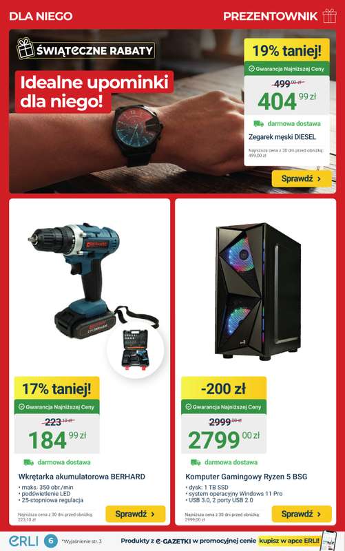 ERLI - gazetka promocyjna PREZENTOWNIK – najlepsze okazje na prezent! od środy 17.12 do niedzieli 21.12 - strona 6