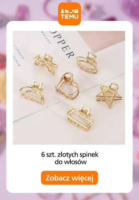 6 szt. złotych spinek do włosów