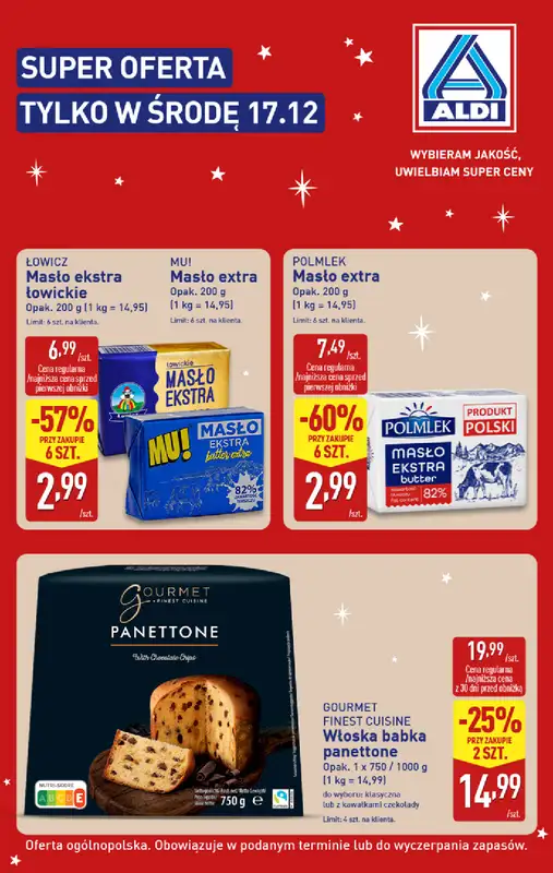 Aldi - gazetka promocyjna Super oferta tylko w środę 17.12!  