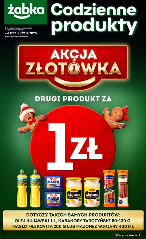 Żabka - gazetka promocyjna Gazetka Spożywcza od środy 17.12 do poniedziałku 29.12