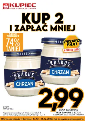 Kupiec - gazetka promocyjna Promopaki od środy 17.12 do środy 31.12 - strona 14