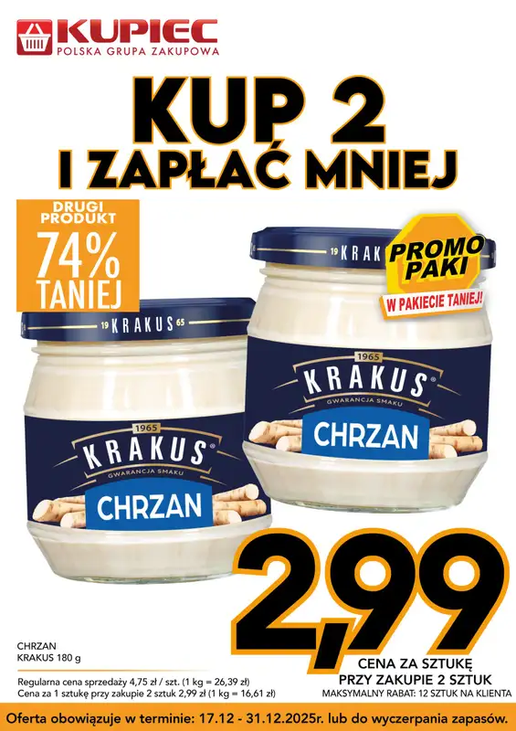 Kupiec - gazetka promocyjna Promopaki od środy 17.12 do środy 31.12 - strona 14