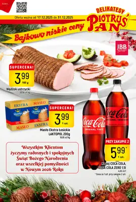 Delikatesy Piotruś Pan - gazetka promocyjna Gazetka od środy 17.12 do środy 31.12